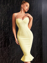 Solid Color Fish Tail Hem Slim Fit Sleeveless Women Party Dress